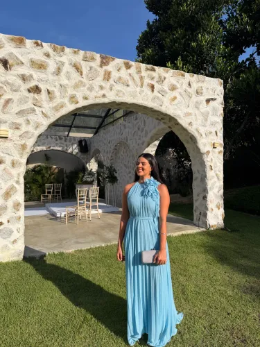 Vestido Blue Shopp Azul Plissado 