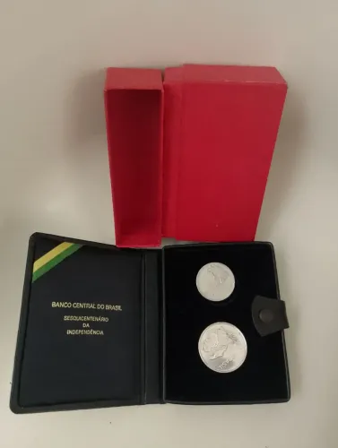 Moedas comemorativa do Sequicentenario da Independência 1972 Prata e Cupro níquel - com Es