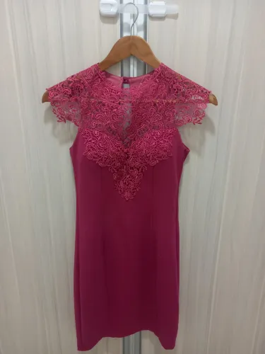 Vestido Rosa festa tam P usado 1 X 