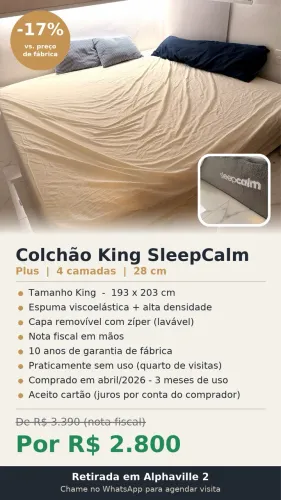 Colchão King Sleep Calm (comprado em Abril)