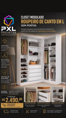 Closet Modulado em L