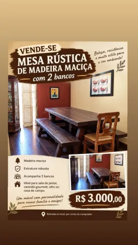 Mesa de madeira maciça e branco de madeira maciça