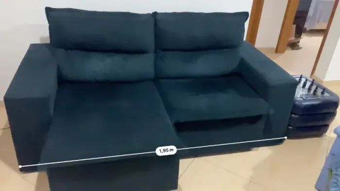 Sofá 2 Lugares retrátil Suede Azul