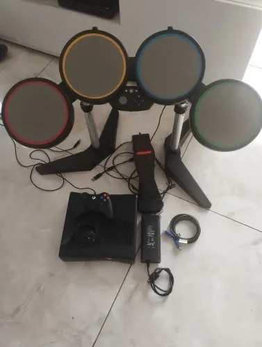 Xbox 360 desbloqueado rgh completo bateria rock band