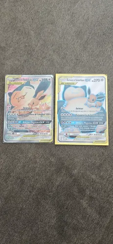 2 Cartas Raras da coleção do podemos, Eevee e Snorlax