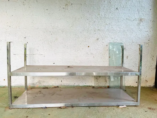 Estante dupla de aço inox