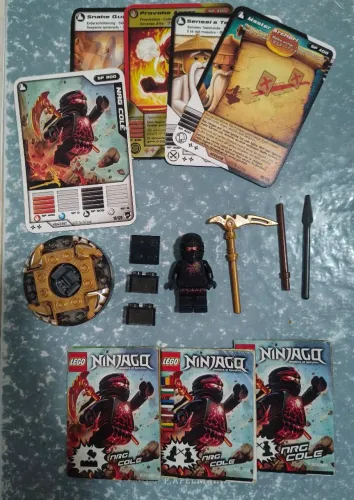 LEGO NRG Cole + Spin + Armas + Cartas + Manual
