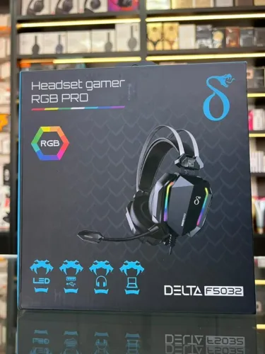 Headset Gamer Snake Delta F5032 RGB PRO USB + P2 com Microfone (Novo)