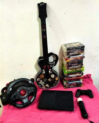 Ps3 + de 40 Jogos Originais e Brindes - Ac cartão