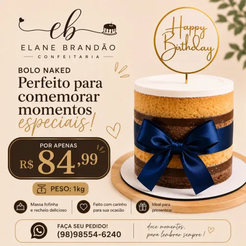 Promoção bolo Naked