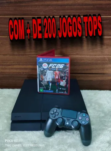 PS4 + 200 jogos tops