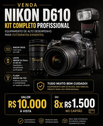 Nikon d610 lente 24-70
