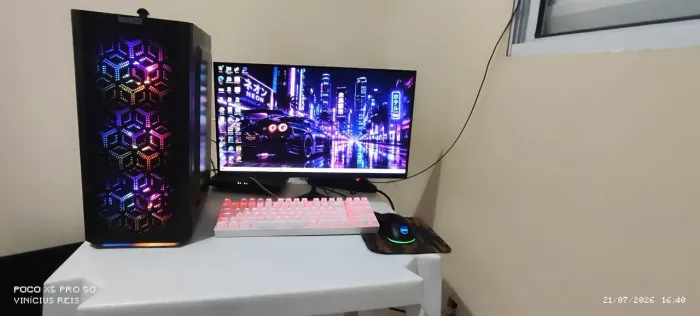 PC GAMER COMPLETO RX580 8Gb+16GB RAM+2 MONITORES 75HZ+TECLADO MECÂNICO|PRONTO PARA JOGAR!