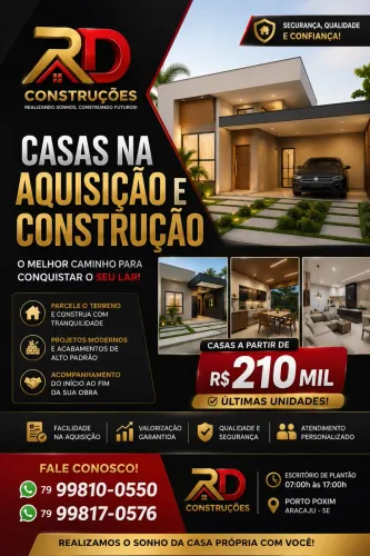 Casas no modelo aquisição e construção