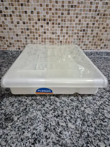 Porta Talheres com Tampa Plasútil <br>Escolha da Amazon<br>