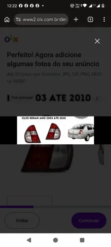 Lanterna do Clio  Esq. e Dir.
