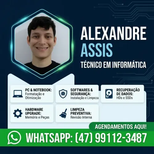 Técnico em Informática | Formatação e Cópia de Dados | TI | BC, Camboriú, Itajaí e Região