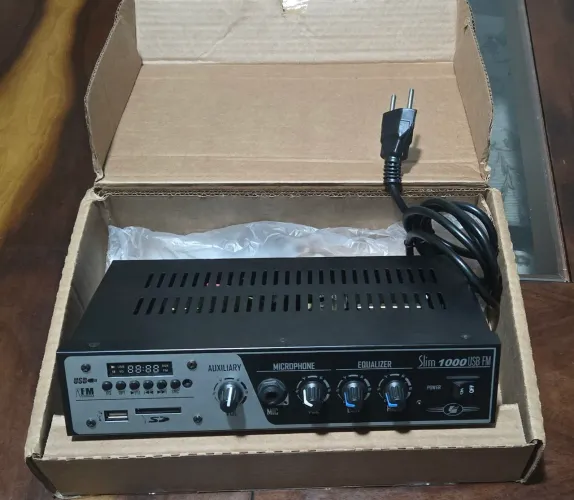 Amplificador receiver frahm slim 1000 usb/fm
