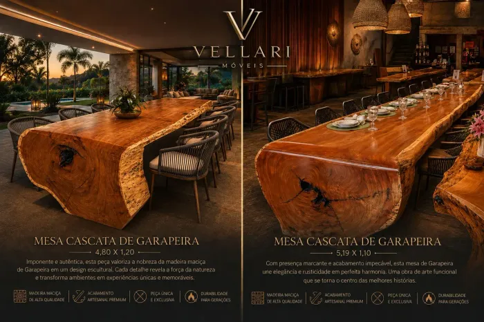 (peças disponíveis) Mesas Cascata de Garapeira - Vellari