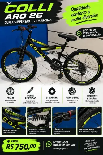 Bicicleta Colli Aro 26 Suspensão Dupla