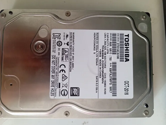 HD Toshiba 1 Tb 100% saudável crystaldisk