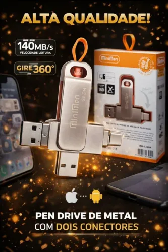 ? PENDRIVE 4 EM 1 - 64GB (iPhone / Android / PC