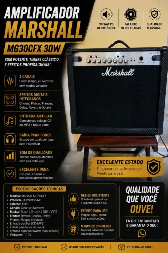 Amplificador Marshall MG30CFX 30W Original | Excelente Estado
