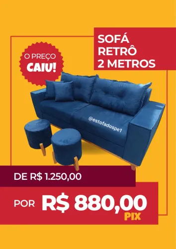 Sofá 2 metros + frete incluso no Recife