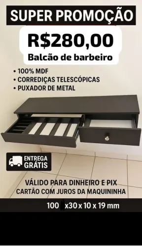 Balcão para  barbearia 