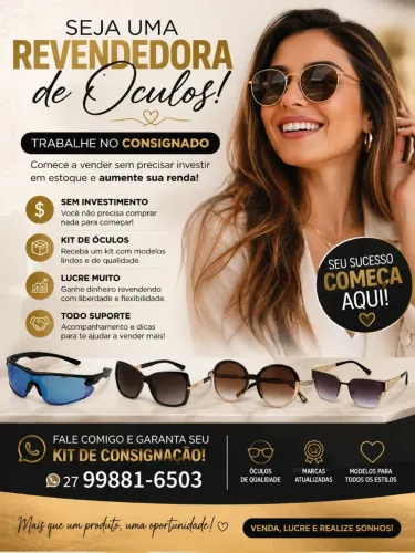 Seja um REVENDEDOR de ÓCULOS