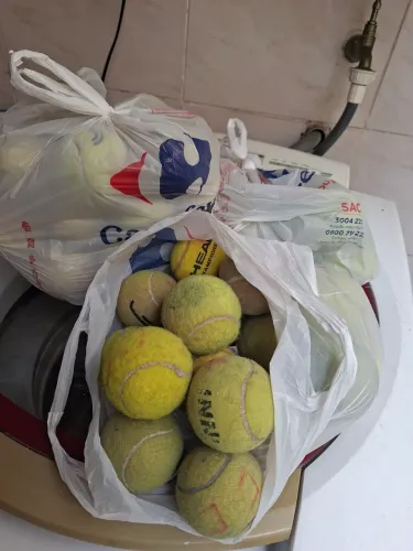 Bolinhas de tênis usadas para pets