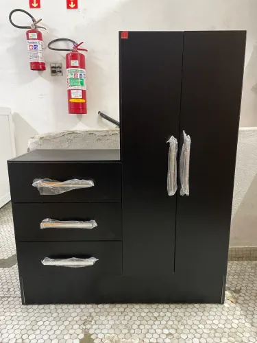 Cômoda 3 Gavetas 2 Portas Dunas Preto Yescasa