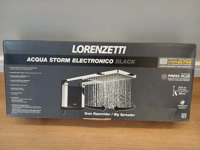 Chuveiro Eletrônico Lorenzetti Acqua Storm Preto 5500W 127v