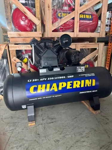 Compressor de Ar 250L Motor 5cv 175psi profissional Industrial - Chiaperini (Novo)