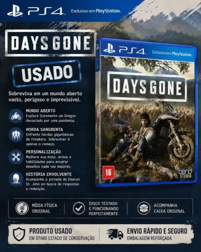 Days Gone - PS4 | Mídia Física | USADO