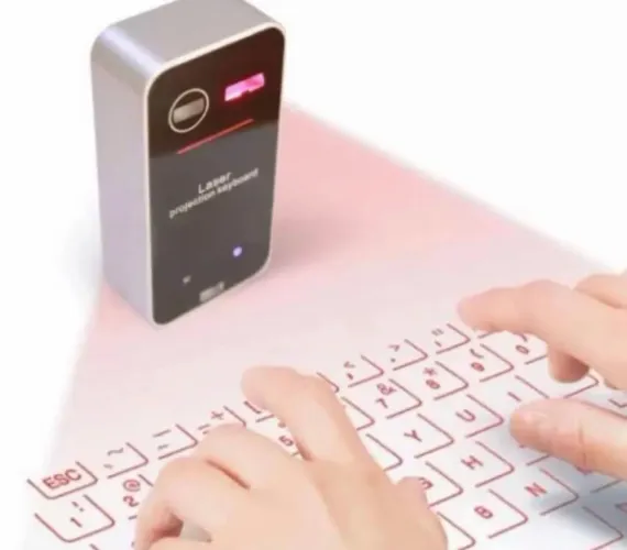 teclado projeção a laser portátil bluetooth para iphone/android (acompanha fio carregador)