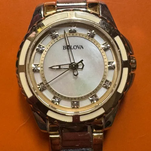 Relógio Bulova Feminino 98P140 Diamond Accent Original