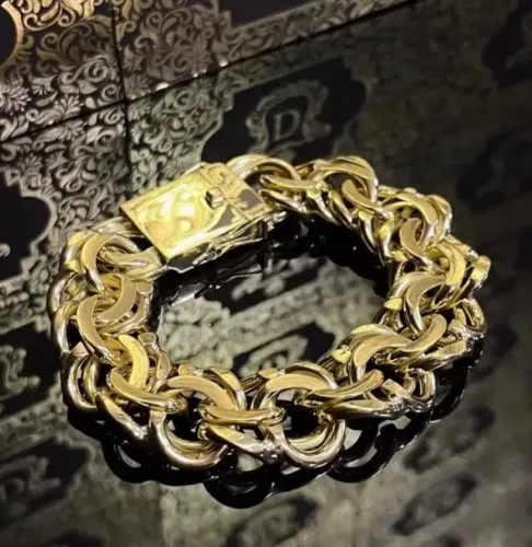 Pulseira Friso Duplo em Ouro 18k 750