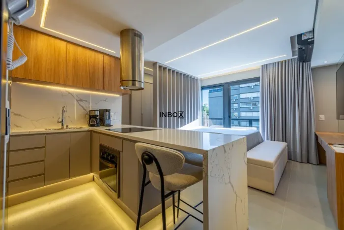 Studio para locação com 36m², totalmente mobiliado, 1 vaga