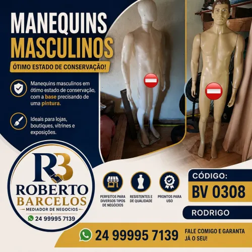 Dois manequins masculinos de corpo inteiro