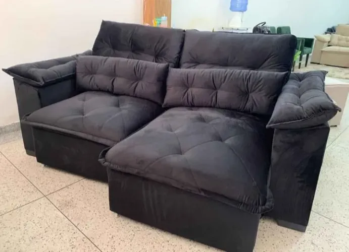 Sofá retrátil duplo corte de luxo novo direto de fábrica.