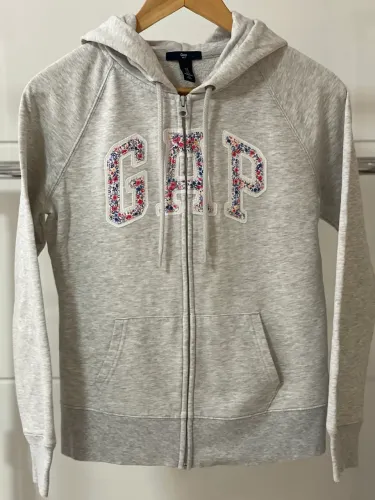 moletom gap original meia estação com capuz e zíper floral tam p
