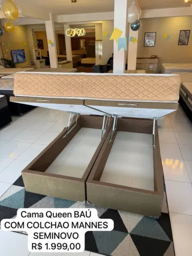 Cama Box Baú Queen MANNES SEMINOVO - ENTREGO 