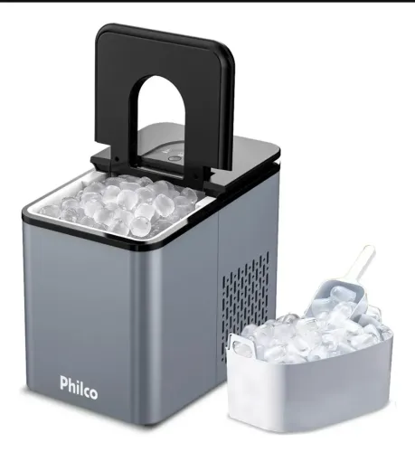 Máquina De Gelo Turbo Ice Philco Pmg12a Cinza E Preto 127v Preteado