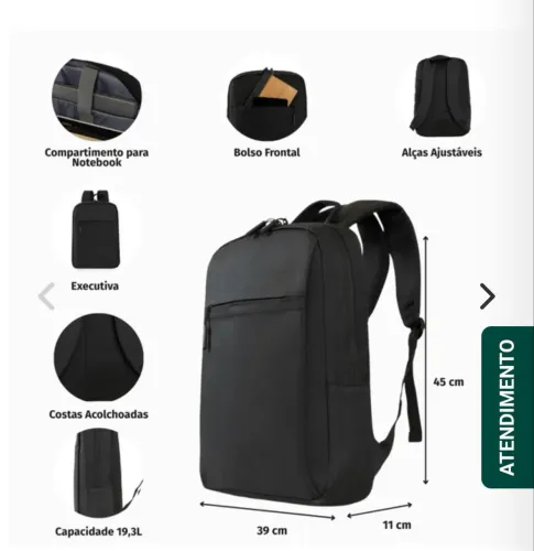 Mochila Masculina Executiva Para Notebook - Bagaggio