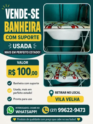 Vendo banheira com suporte