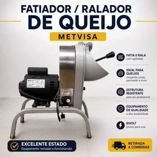Ralador/Fatiador Industrial Metvisa com Diversos Discos
