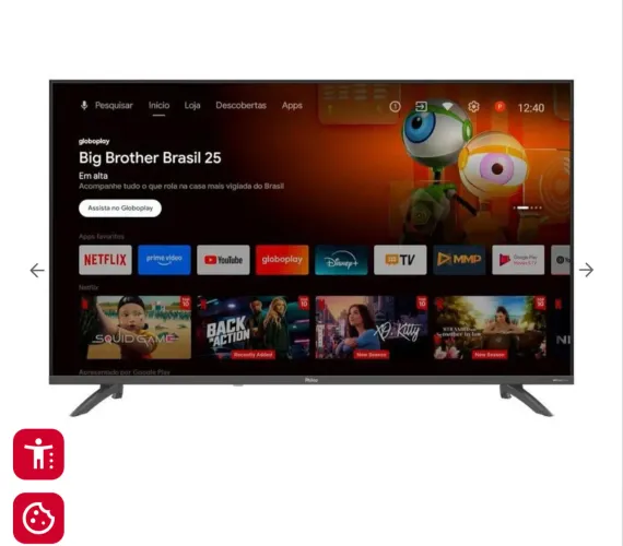 Smart TV 43" Philco Android TV Full HD - TELA QUEBRADA 