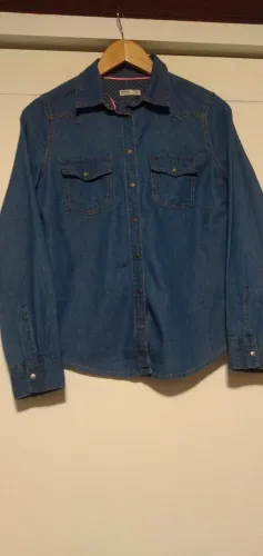 Camisa jeans Bluesteel original Deniminfanto juvenil ideal para festa junina 