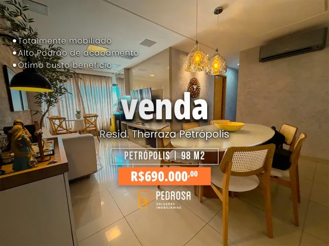 Apartamento à venda com 98 m2 - 3 quartos - no bairro de Rocas/Natal - 2 vagas